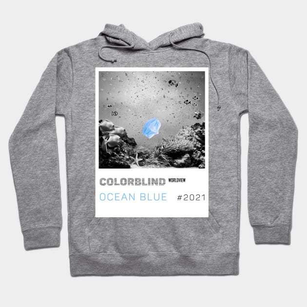 OCEAN BLUE - white card  by COLORBLIND WorldView Hoodie by DREAM SIGNED Collection